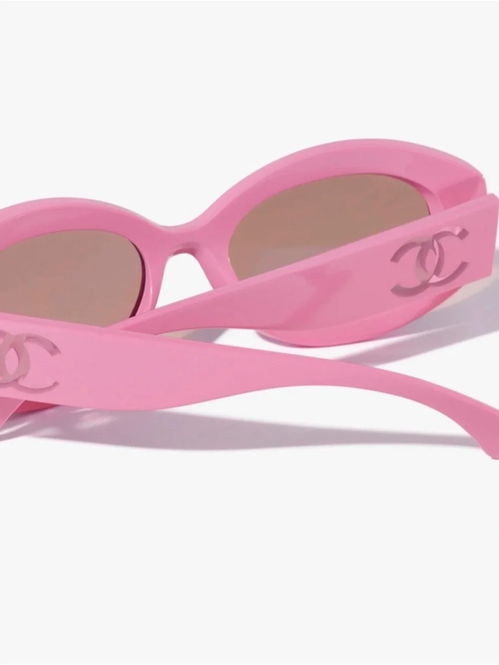 Chanel Pink Cateye Logo Sunglasses